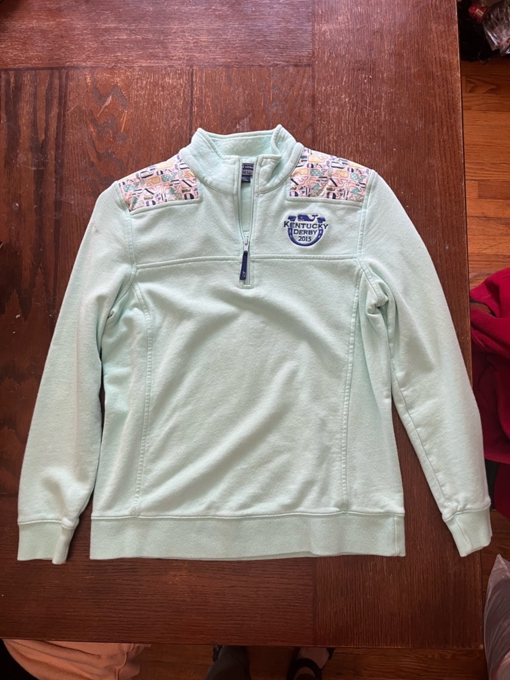 Kentucky Derby 2015 Mint Green Quarter-Zip Pullover Vineyard Vines Size Small